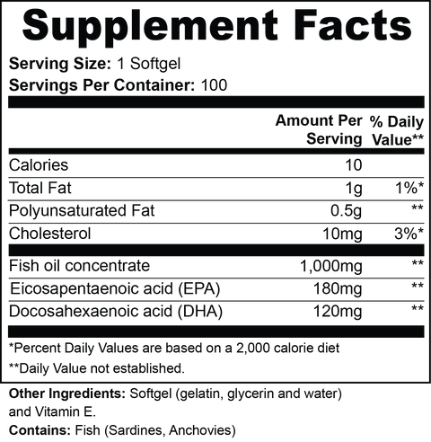 Omega-3 EPA 180mg + DHA 120mg - 5 Months